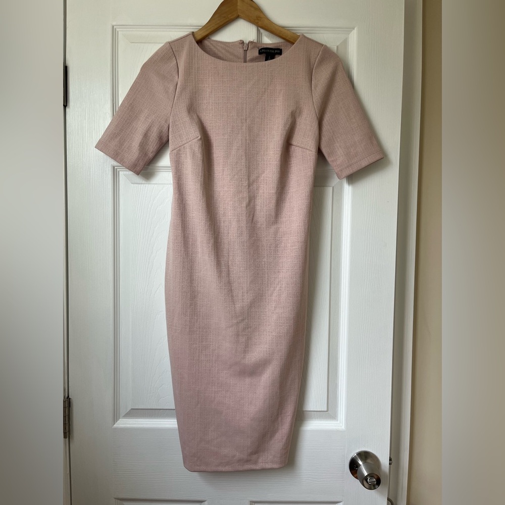 A Pea in the Pod Dusty Blush Midi Sheath Dress